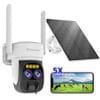 VSTARCAM 2K Solar Security Cameras Wireless, Solar Powered Security Camera,3MP Dual Lens Outdoor Security Camera with 5X Zoom, Color Night Vision, 2-Way Talk, IP66, Free Cloud Storage