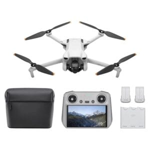 DJI Mini 3 Fly More Combo (DJI RC), Lightweight 3x Mechanical Gimbal Mini Camera Drone with 4K HDR Video, 3 batteries for 114-min Flight Time, Vertical Shooting, 32800ft (10km) Video Transmission