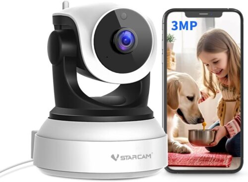 VSTARCAM 3MP Two-Way Audio Indoor Pet Camera with Phone App